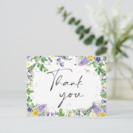 Rustic Daffodils en Wildbloemen Hartelijk dank Briefkaart (Staand voorkant)