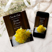 Rustic Daffodils Spring Barn Wedding Save the Date