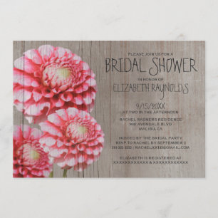Rustic Dahlia Bridal Shower Invitations Kaart