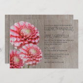Rustic Dahlia Wedding Invitations Kaart (Voorkant / Achterkant)
