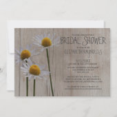 Rustic Daisies Bridal Shower Invitations Kaart (Voorkant)