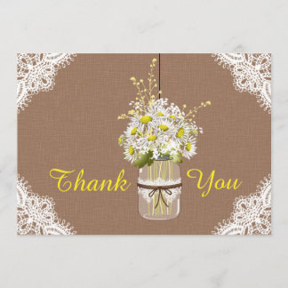 Rustic Daisies Lace Hartelijk dank Bedankkaart
