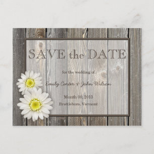 Rustic Daisies Save the Date Briefkaart