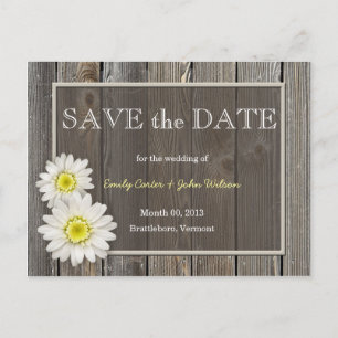 Rustic Daisies Save the Date Briefkaart