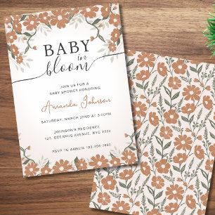 Rustic Daisy Baby in Bloom Shower Genderneutraal Kaart