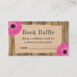 Rustic Daisy Baby shower Boek Raffle Tickets Informatiekaartje