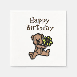 Rustic Daisy Beer Birthday Servet