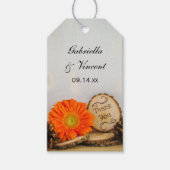 Rustic Daisy Bossen Weddenschap Cadeaulabel (Voorkant)