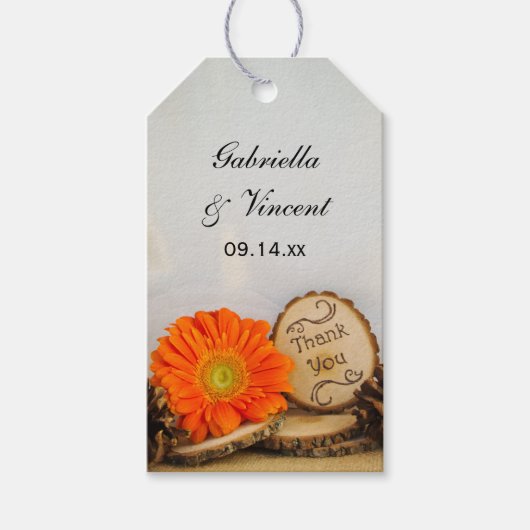 Rustic Daisy Bossen Weddenschap Cadeaulabel (Voorkant)