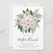 Rustic Daisy Bouquet Easter Brunch Kaart (Voorkant)