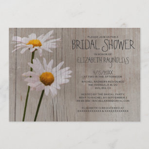 Rustic Daisy Bridal Shower Invitations Kaart