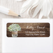 Rustic Daisy Floral Mason Jar Country Weddenschap Etiket (Insitu)