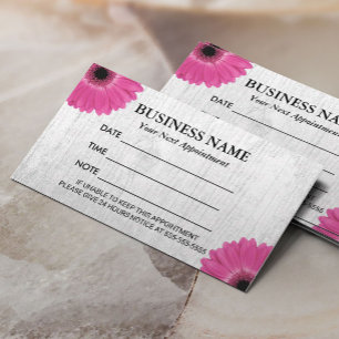 Rustic Daisy Floral Salon Spa Benoeming Afsprakenkaartje