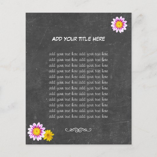 Rustic Daisy Flowers & Chalkboard Flyers (Voorkant)