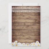 Rustic Daisy Flowers Lace & Twine Wedding Kaart (Achterkant)