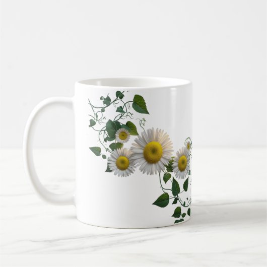Rustic Daisy Green Ivy Botanical Classic Mug (Gauche)