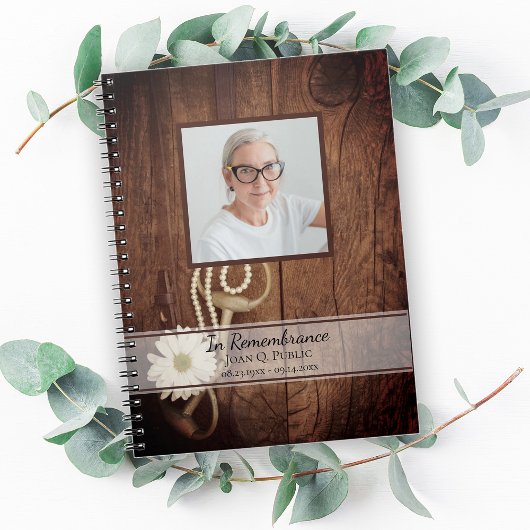 Rustic Daisy Horse Bit Funeral Memorial Livre d'in