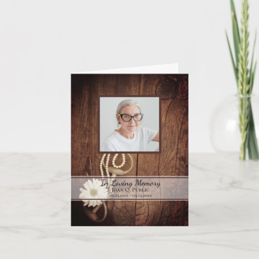 Rustic Daisy Horse Bit Westerne begrafenissympathi Bedankkaart (Voorkant)