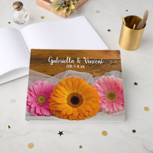 Rustic Daisy Trio en Barn Wood Country Wedding Gastenboek