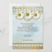 Rustic Daisy Wedding Foto Dank je wel Bedankkaart (Achterkant)