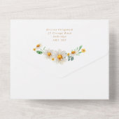 Rustic Daisy Wreath Wedding All In One Uitnodiging (Achterkant)
