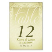 Rustic Damask Wedding Table Number Kaart (Achterkant)