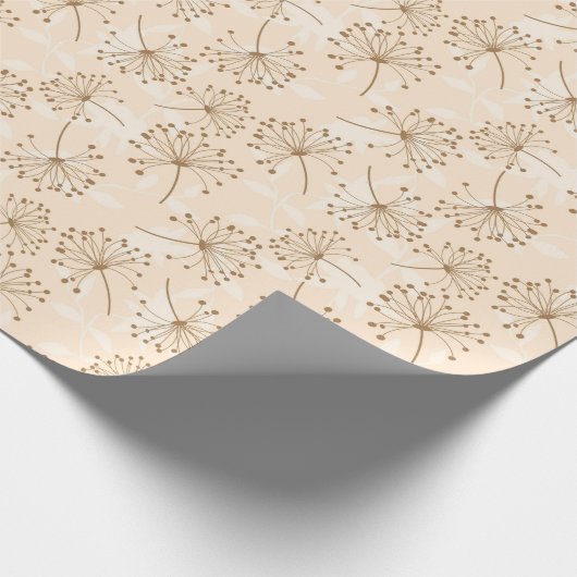 Rustic Dandelion Flower  Pattern Cadeaupapier (Hoek)