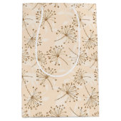 Rustic Dandelion Flower  Pattern Medium Cadeauzakje (Voorkant)