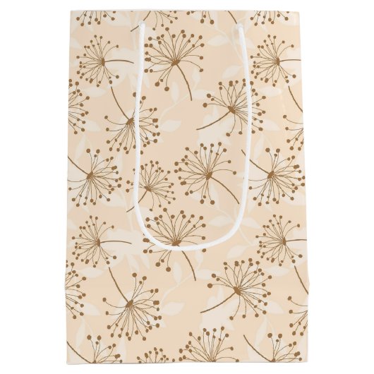 Rustic Dandelion Flower  Pattern Medium Cadeauzakje (Achterkant)