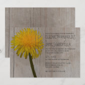 Rustic Dandelion Wedding Invitations Kaart (Voorkant / Achterkant)