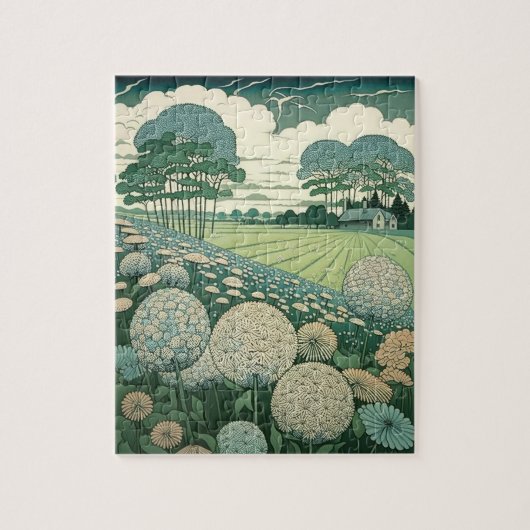 Rustic Dandelion World Japanse kunst Legpuzzel (Verticaal)