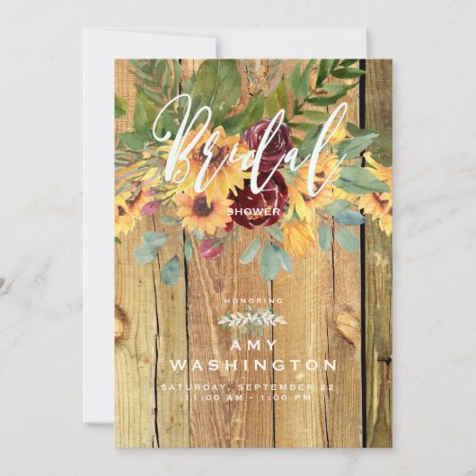 Rustic Dansend Sunflower Vrijgezellenfeest Kaart (Voorkant)