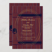 Rustic Dark Barn Wedding Kaart (Voorkant / Achterkant)