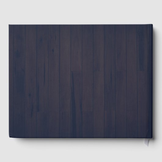 Rustic Dark Blue Wood Mountain Landscape (Verso)
