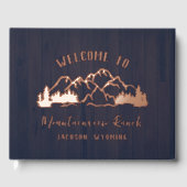 Rustic Dark Blue Wood Mountain Landscape (Recto)