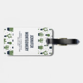 Rustic Dark Green Cactus Desert Pattern Bagagelabel (Achterkant horizontaal)