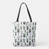 Rustic Dark Green Cactus Desert Pattern Draagtas (Achterkant)