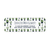 Rustic Dark Green Cactus Desert Pattern Etiket (Voorkant)