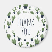 Rustic Dark Green Cactus Desert Pattern Hartelijk  Magneet (Voorkant)