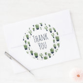 Rustic Dark Green Cactus Desert Pattern Hartelijk  Ronde Sticker (Envelop)