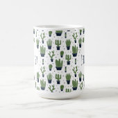 Rustic Dark Green Cactus Desert Pattern Koffiemok (Center)