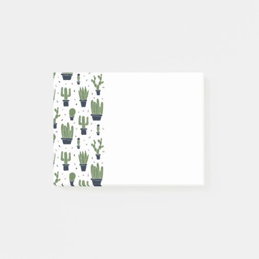 Rustic Dark Green Cactus Desert Pattern Post-it® Notes (Voorkant)