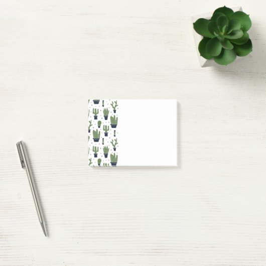 Rustic Dark Green Cactus Desert Pattern Post-it® Notes (Kantoor)