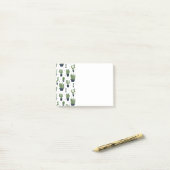 Rustic Dark Green Cactus Desert Pattern Post-it® Notes (Op bureau)