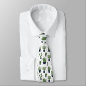 Rustic Dark Green Cactus Desert Pattern Stropdas (Gebonden)