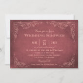 Rustic Dark Red Vineyard Wedding Shower Kaart (Voorkant)
