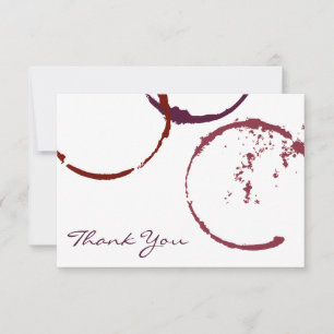 Rustic Dark Red Wine Stain Wedding Bedankkaart