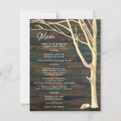 Rustic Dark Winter Tree Menu Mariage (Devant)