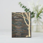 Rustic Dark Winter Tree Menu Mariage (Debout devant)