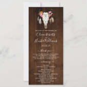 Rustic Dark Wood Antler Programme de mariage du cr (Devant)